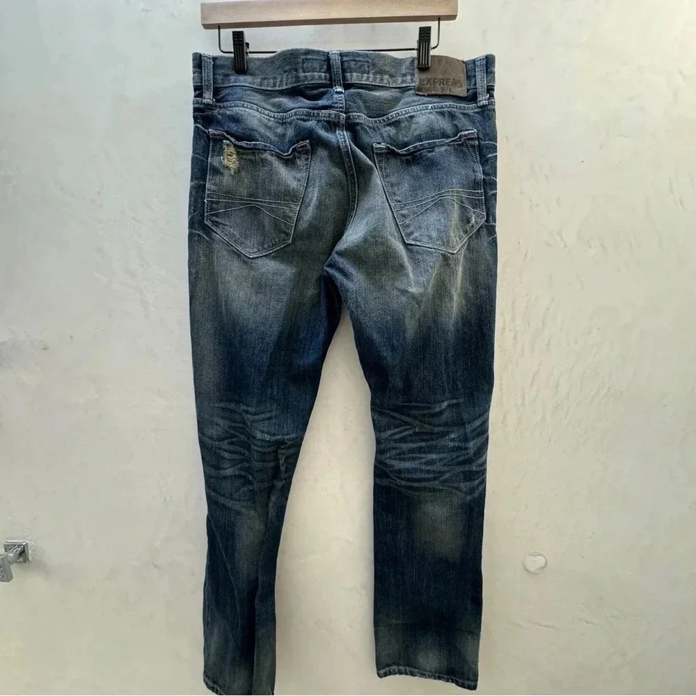 Express || Men's Rocco Slim Fit Skinny Edgy Distressing Late Y2K Vibe Sz 33X32